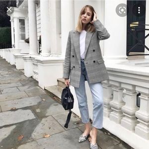 ZARA | Double Breasted Houndstooth Jacket